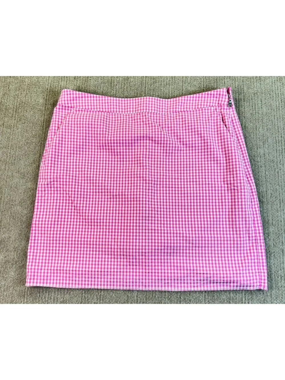 Ralph Lauren Golf Pink White Gingham Skirt Size 10 Vintage Preppy Barbie